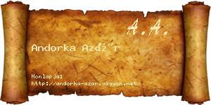 Andorka Azár névjegykártya